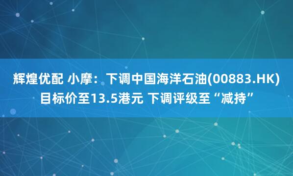 辉煌优配 小摩：下调中国海洋石油(00883.HK)目标价至13.5港元 下调评级至“减持”